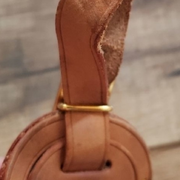 Louis Vuitton Tan Leather Bag Tag Used Authentic #A221 - Picture 3 of 5